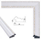 РАМКА 50х70. срібна з золотим орнаментом. Профіль 33мм. Для фото,вишивок,картин, фото 2