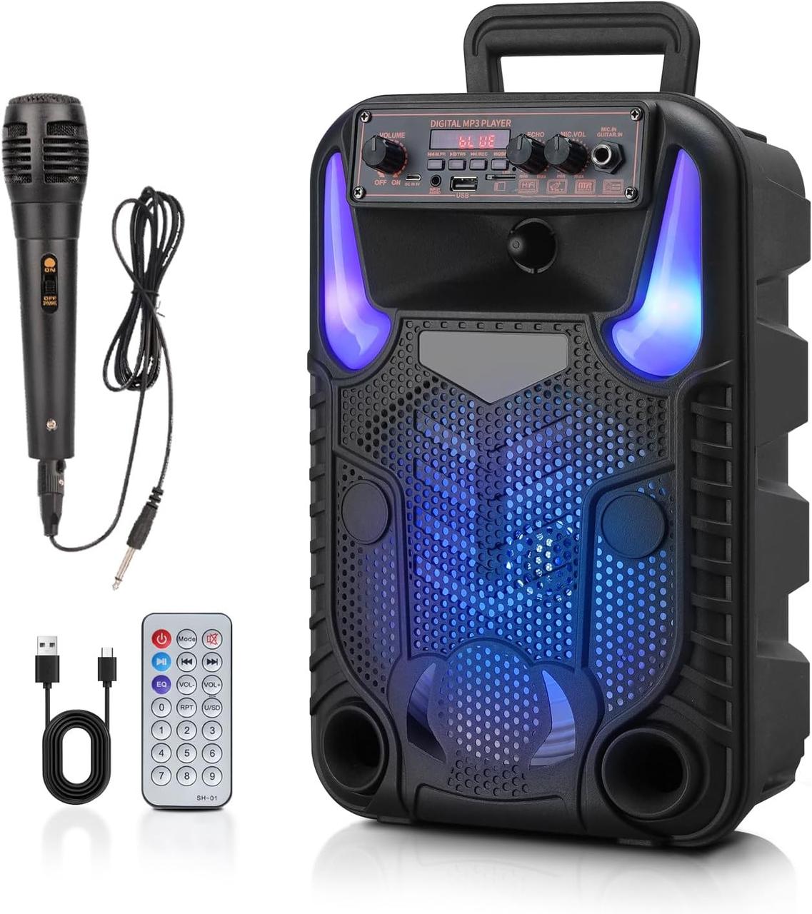Портативна колонка BB1518 8-дюймовий караоке-апарат із мікрофоном, Amazon, Німеччина