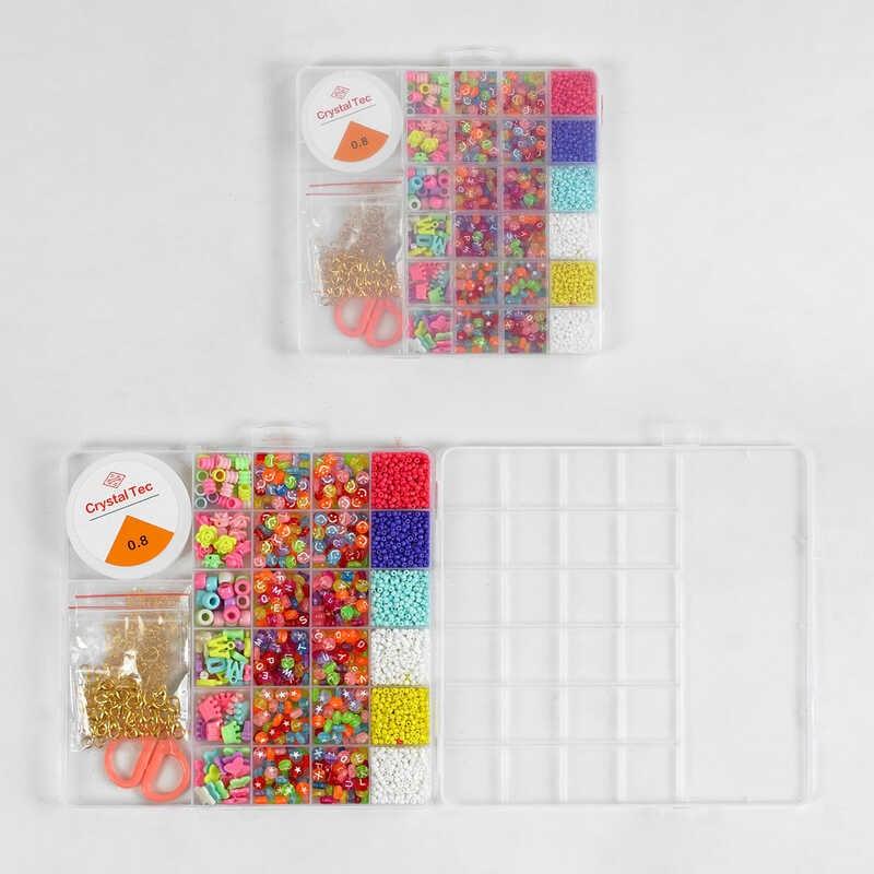 Набір для створення прикрас Набір бісеру ножиці  леска  фурнітура  в коробці, фото 1