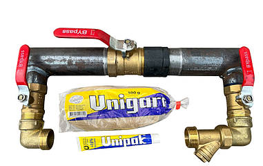 Байпас 1"1/2 (ДУ 40) з краном, короткий (390 мм)