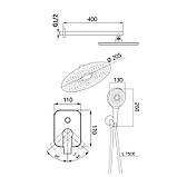 Душевая система универсальная Qtap Slavonice скрытого монтажа на два потребителя QTSLA113GMB45899 Gunmetal Black PVD, фото 2