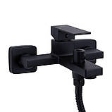 Змішувач для ванни Qtap Gemini (з душовим гарнітуром) QTGEM259BLM45682 Black Matt, фото 3