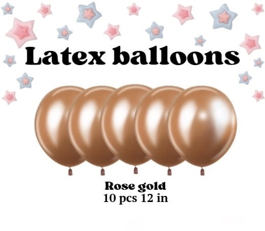 Латексні кулі хром бронза rose gold 12 дюйм 10 шт. упаковка, фото 1
