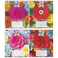 Зошит шкільний 24 листи лінія, серія "Квітковий дизайн", білизна 100%