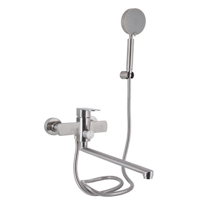 Змішувач для ванни Lidz Luna 005 (з душовим гарнітуром) (k35) LDLUN005NKS46093 Nickel, фото 1