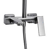 Душова система універсальна Qtap Gemini на три споживача (з виливом) QTGEM111GMB45688 Gunmetal Black PVD, фото 3