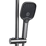 Душова система універсальна Qtap Gemini на три споживача (з виливом) QTGEM111GMB45688 Gunmetal Black PVD, фото 4
