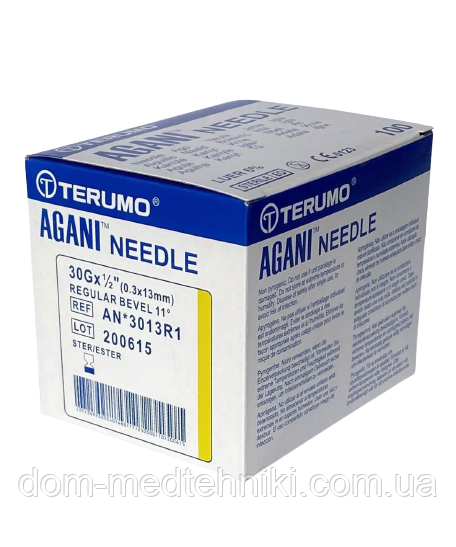 Голка з кріпленням Луєр-Лок | Luer-Lock для мезотерапії TERUMO 30G 1/2 (0,3х13 мм), 100 шт.