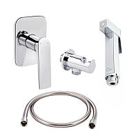 Комплект для біде Vlasta Chrome: Змішувач QTVLA6228102NC + Підключення QTCRMBH030 + ЛійкаQTCRMB120 + Шланг