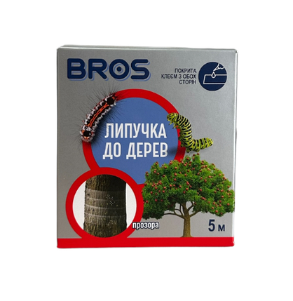 Липка стрічка від комах на дерева 5м, BROS, фото 1