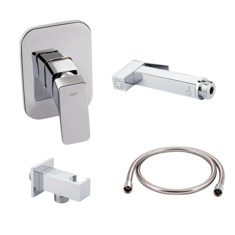 Комплект для душу Qtap Namesti Chrome: Змішувач QTNAM6025102NC + Шланг QTHADPVC120C + Лійка QTCRMB120 +
