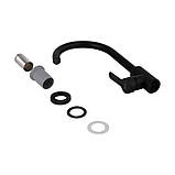 Змішувач для кухні Brinex Pure 015F U-образний  Black Matt BRIPUR015FBLM, фото 5