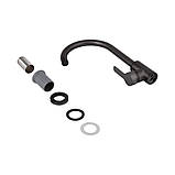 Змішувач для кухні U-образний Brinex Pure 015F U-образний Graphite BRIPUR015FGRP, фото 5