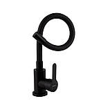 Змішувач для кухні Brinex Pure 015F3 з гнучким виливом Black Matt BRIPUR015F3BLM, фото 3