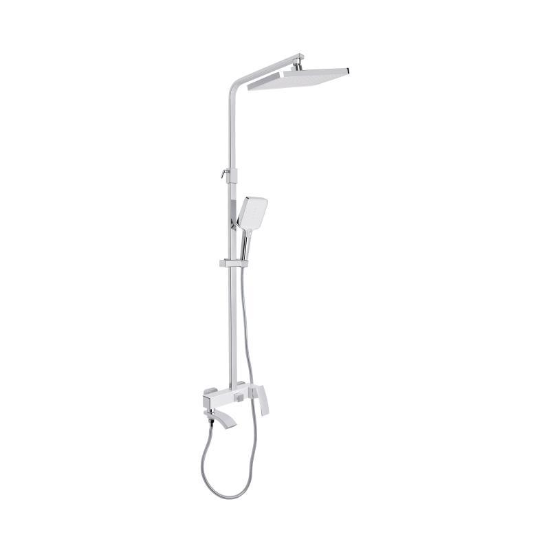 Душова система універсальна Qtap Swan Cascada на три споживача (з виливом) QTSWA111CRW45570 Chrome/White