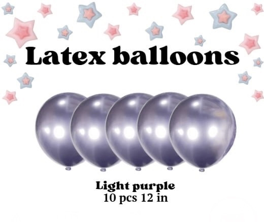 Латексні кулі хромовані 12 дюймів 10 шт. в пакованні бузковий, фото 1