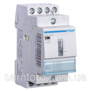 Контактор з ручним керуванням Hager ERC426 25A 4НЗ 230W