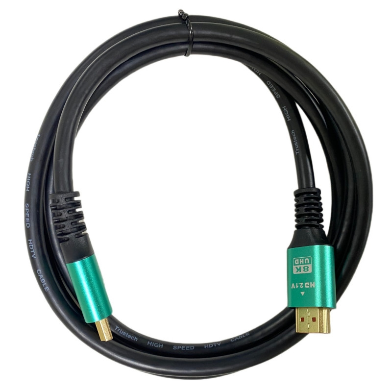 HDMI-кабель 1.5 м, v2.1, 8K UHD, позолочений, товстий, Premium, фото 1