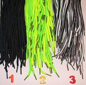 Шнурки двоколірні кольорові круглі 120 см