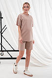 Костюм для вагітних та годування футболка + шорти MIKAELA ST-25.014 капучино, фото 3