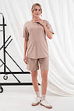 Костюм для вагітних та годування футболка + шорти MIKAELA ST-25.014 капучино, фото 4