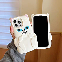 Гумовий 3D чохол для iPhone 16 Pro Max / Finger cat