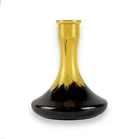 Скляна колба для кальяну під ущільнювач 2×2 Hookah Craft (крафт), чорно-жовта крихта