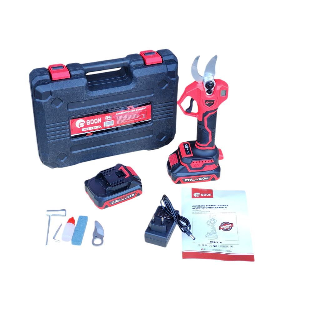 Акумуляторний секатор Edon UPS-21A, фото 1