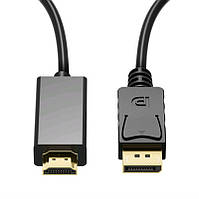 Кабель DisplayPort - HDMI 1.8 м, 4K 30 Гц, односторонній, позолочений