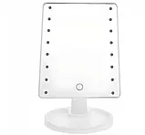Настільне Дзеркало з підсвіткою Large 16LED Mirror для макіяжу Біле розміром 21.5х17 см., фото 5