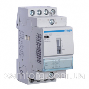 Контактор з ручним керуванням Hager ERD425 25A 4НВ 24W