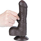Фалоїмітатор Sliding-Skin Dual Layer Dong 7" Black, фото 4