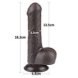Фалоїмітатор Sliding-Skin Dual Layer Dong 7" Black, фото 6