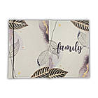 Документниця папка-органайзер A4 бежева з принтом листочки, фото 3