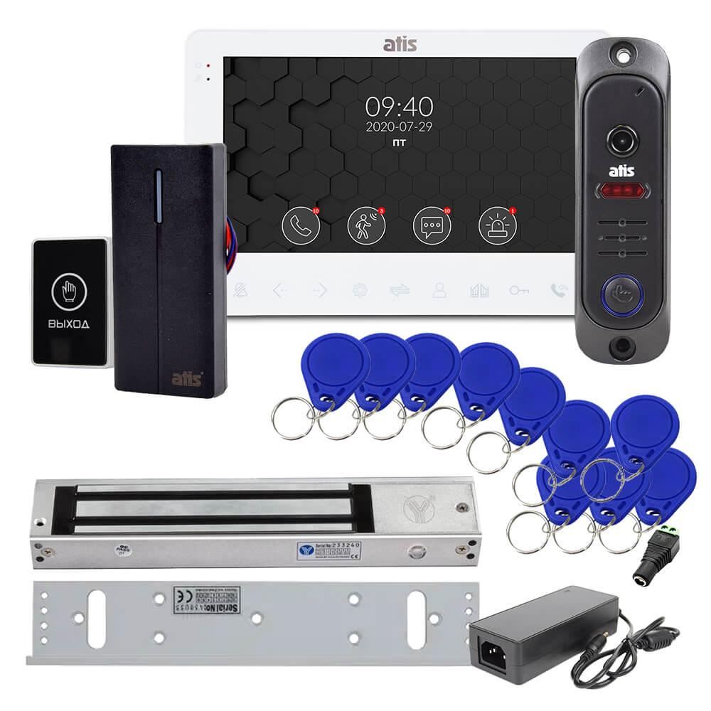 Комплект «ATIS Консьєрж 1» – відеодомофон 7" з відеопанеллю, контролер-зчитувач, електромагнітний замок для організації контролю