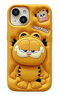 Гумовий 3D чохол для iPhone 16 Pro / Garfield