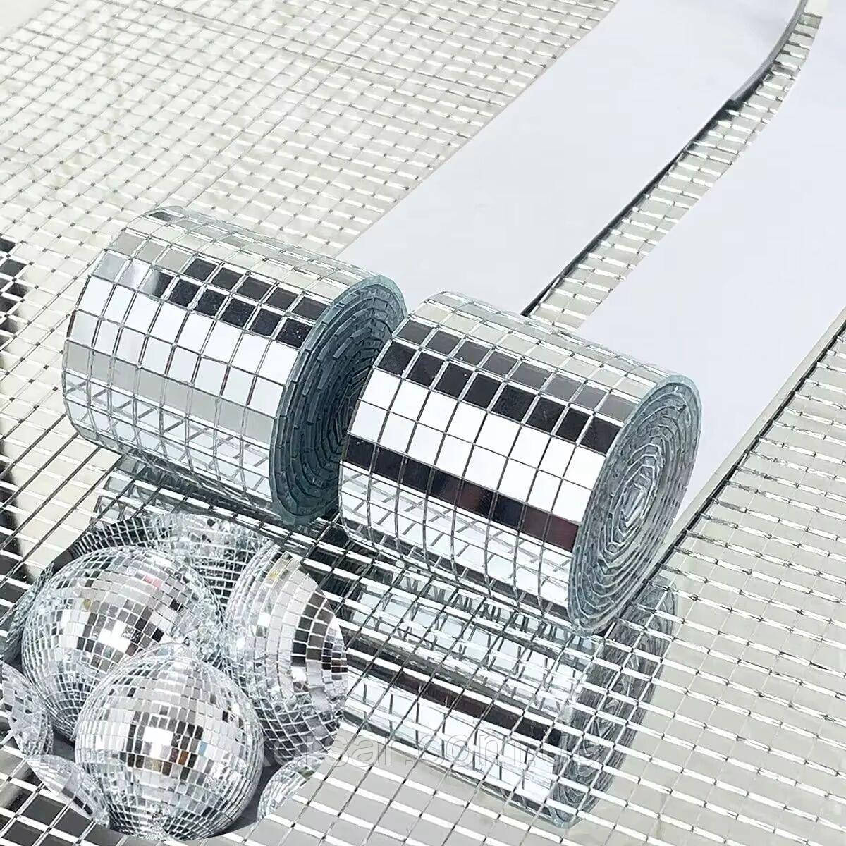 Декоративна стрічка, дзеркальна, мозаїчна самоклейна, універсальна, декор стрічка 4 х 100 см. Інтер'єрна, фото 1