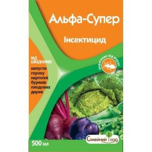 Інсектицид Альфа Супер (500 мл) — від широкого спектра шкідників цукрових буряків, зернових і плодових культур.