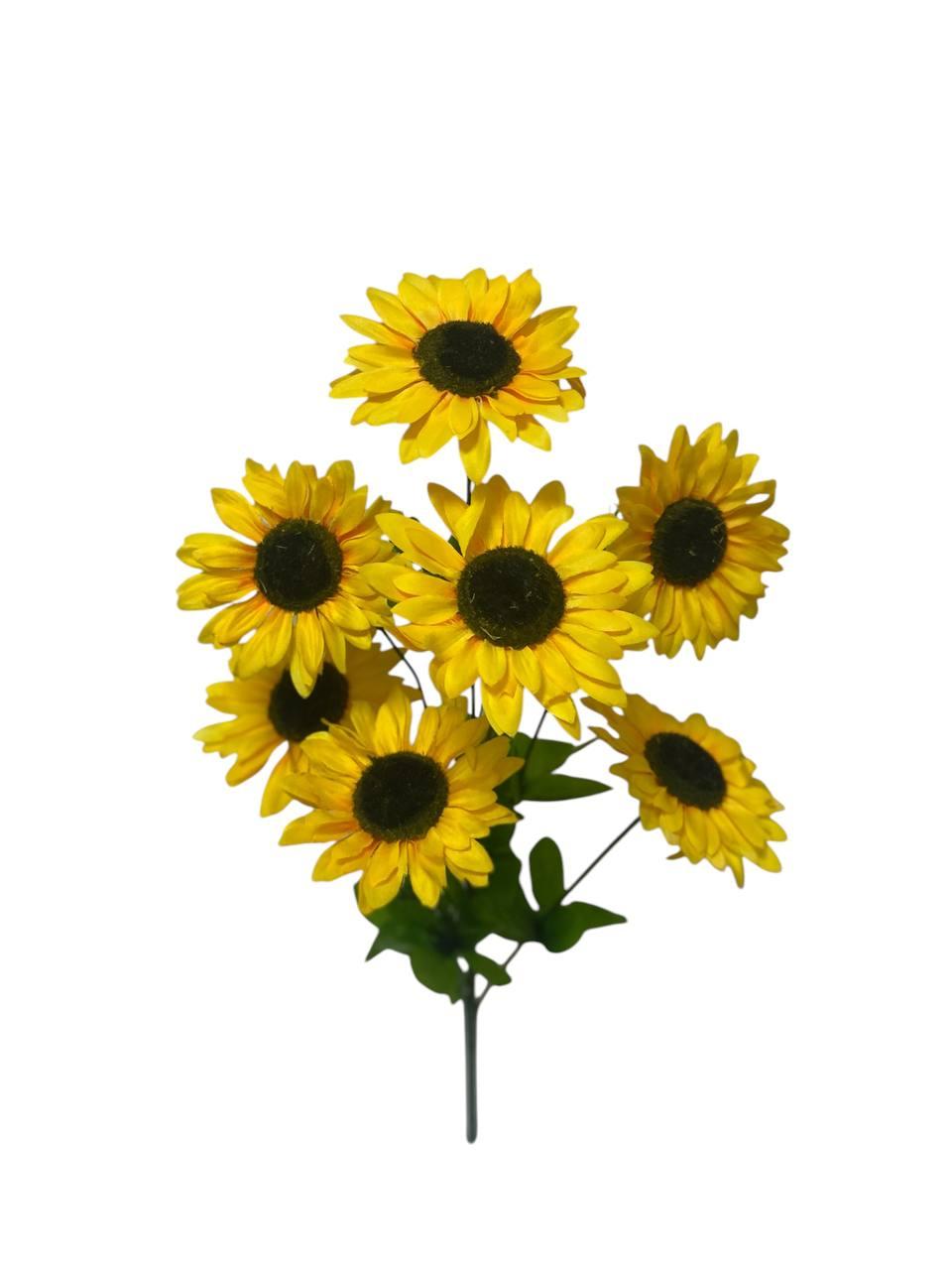 Штучні квіти Гербери (Соняшник) 8 голів , жовтий , 490мм, фото 1