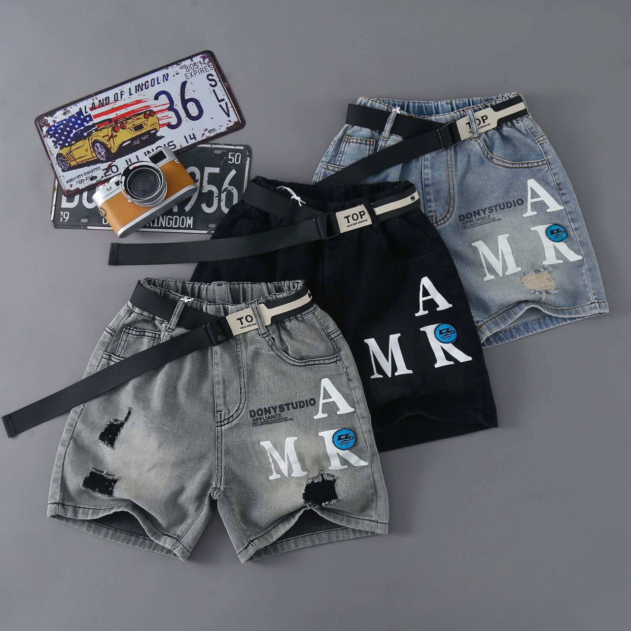 Модні джинсові шорти для дівчинки в блакитному кольорі, фото 1