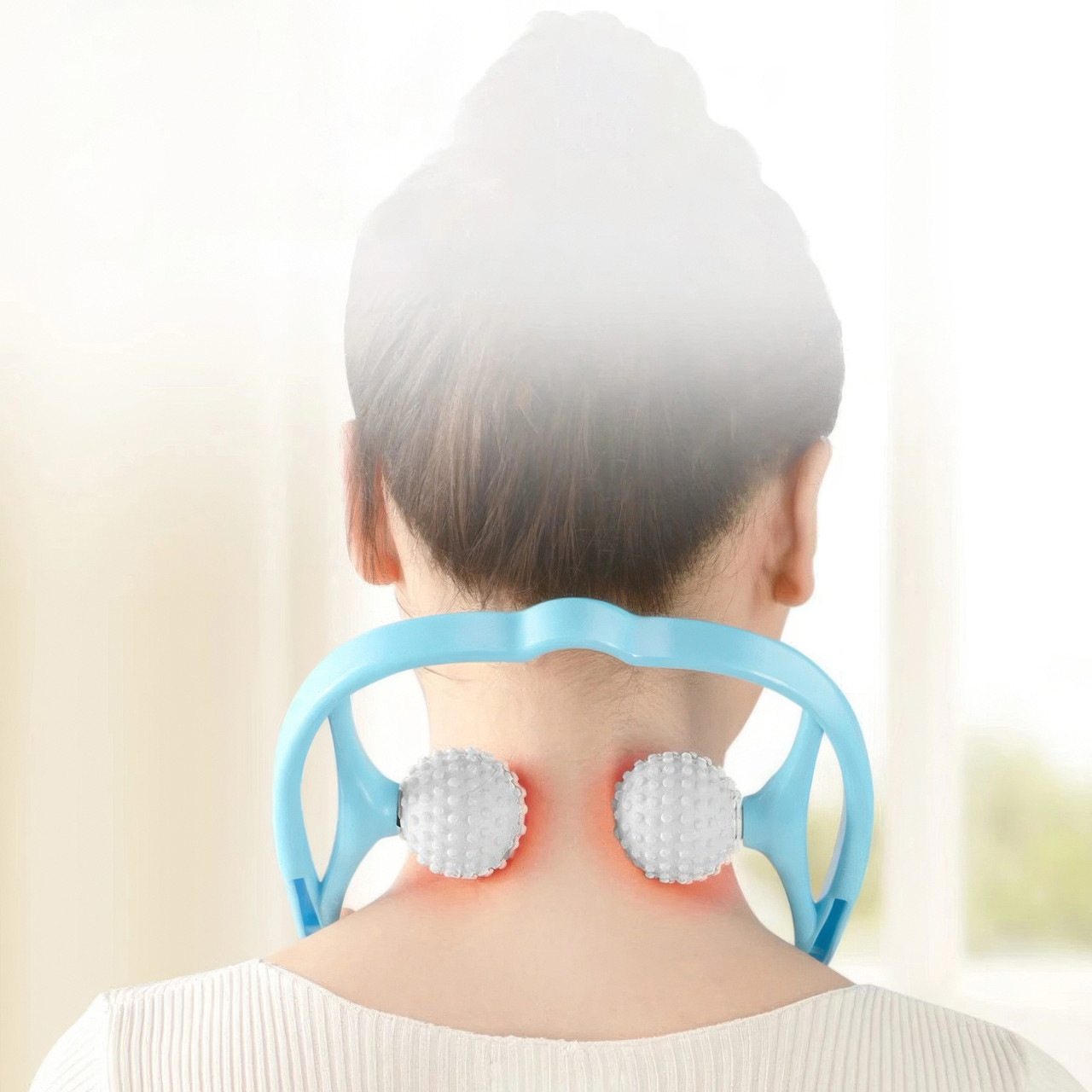 Ручний роликовий масажер для шиї Massager of Neck Kneading Синій, масажер для ніг, спини, рук