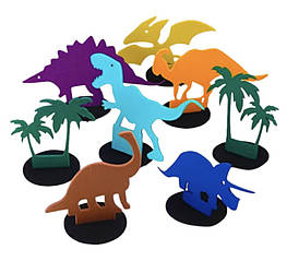 Фетрові фігурки динозаврів на підставці декор