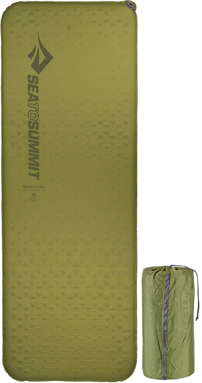 Самонадувний килимок Sea to Summit Camp SI Olive, Rectangular Regular Wide | Легкий та компактний туристичний каремат