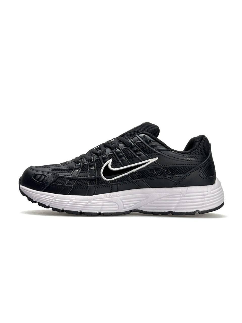 Чоловічі шкіряні текстиль кросівки Nike P-6000 M Black White, кеди Найк шкіра текстиль чорні 41