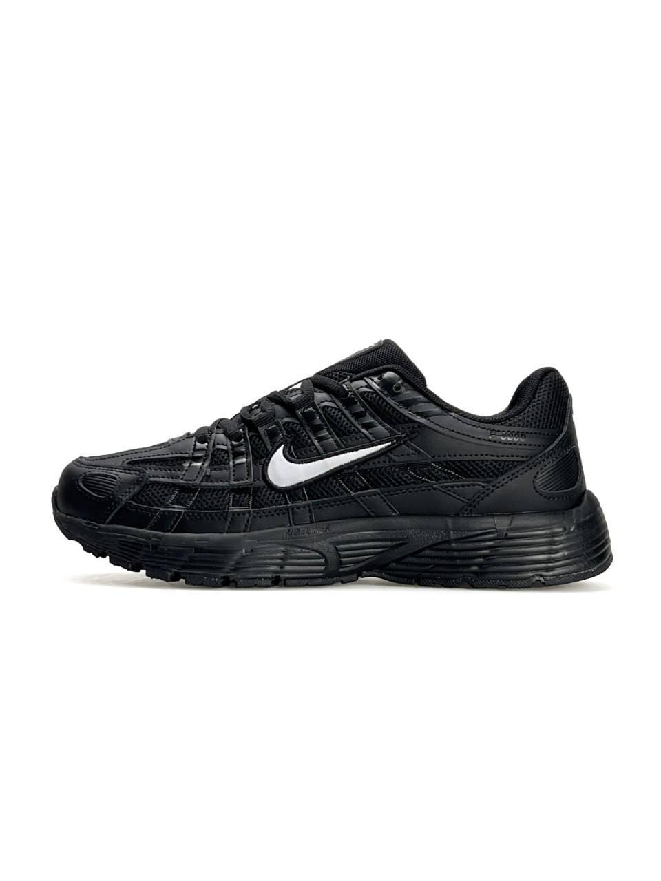 Чоловічі шкіряні текстиль кросівки Nike P-6000 M All Black White, кеди Найк текстиль чорні 41