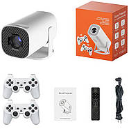 Смарт ігровий проектор з іграми, 2 джойстиками і пультом S40 MAX Android 11 Білий, фото 10