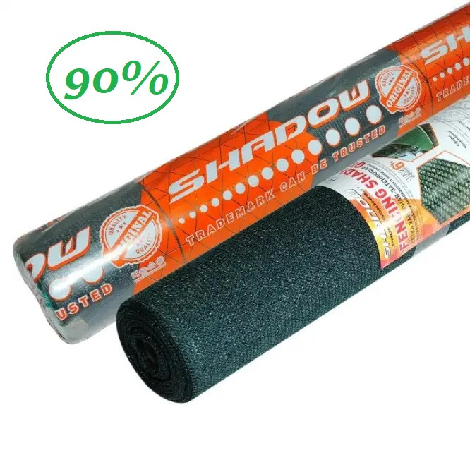 Затіняюча сітка Shadow 90% 4*50 м, зелена, захисна, для захисту врожаю та рослин від сонця