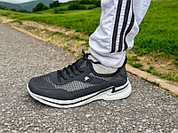 Мужские кроссовки сетка дышащие черные и серые легкие комфортные Кроссовки сеткой мужские