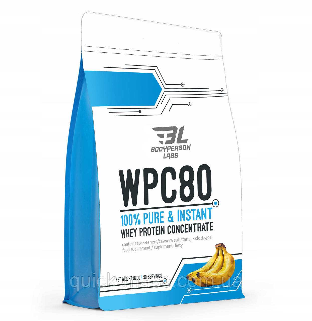 Протеїн без цукру Bodyperson Labs WPC 80 900 g (30 порцій)