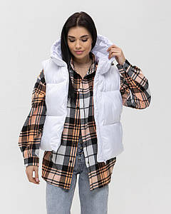 Жіночий жилет, що створений для вашого комфорту, Білий капюшон L-Xl